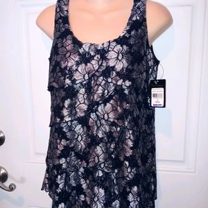 Nue Options Black Lace Silver Layered Fish Scale Top, Small 7/8